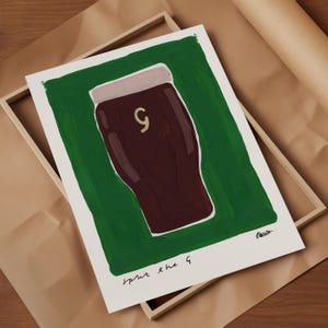 Guinness Wall Art / Green Art Print / Kitchen Art Print / Housewarming Gift / Guinness Print / Quirky Print image 5