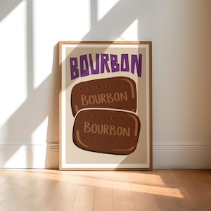 Bourbon biscuit Art Print / Kitchen Wall Art / Biscuit Art Print / Fun Gift / Retro Art Print / Kitchen Decor
