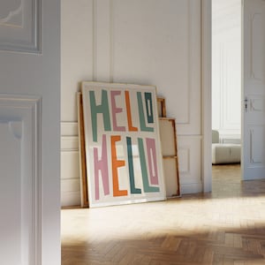 Hello Hello Art Print / Hall Wall Art / Art for Hallway / Gallery Art Wall / Framed Art Print / Quote Art Print