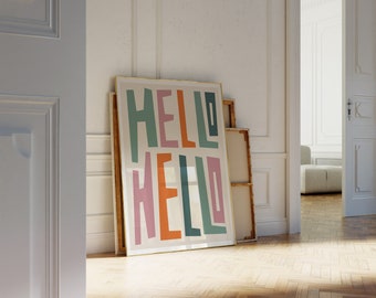 Hello Hello Art Print / Hall Wall Art / Art for Hallway / Gallery Art Wall / Framed Art Print / Quote Art Print