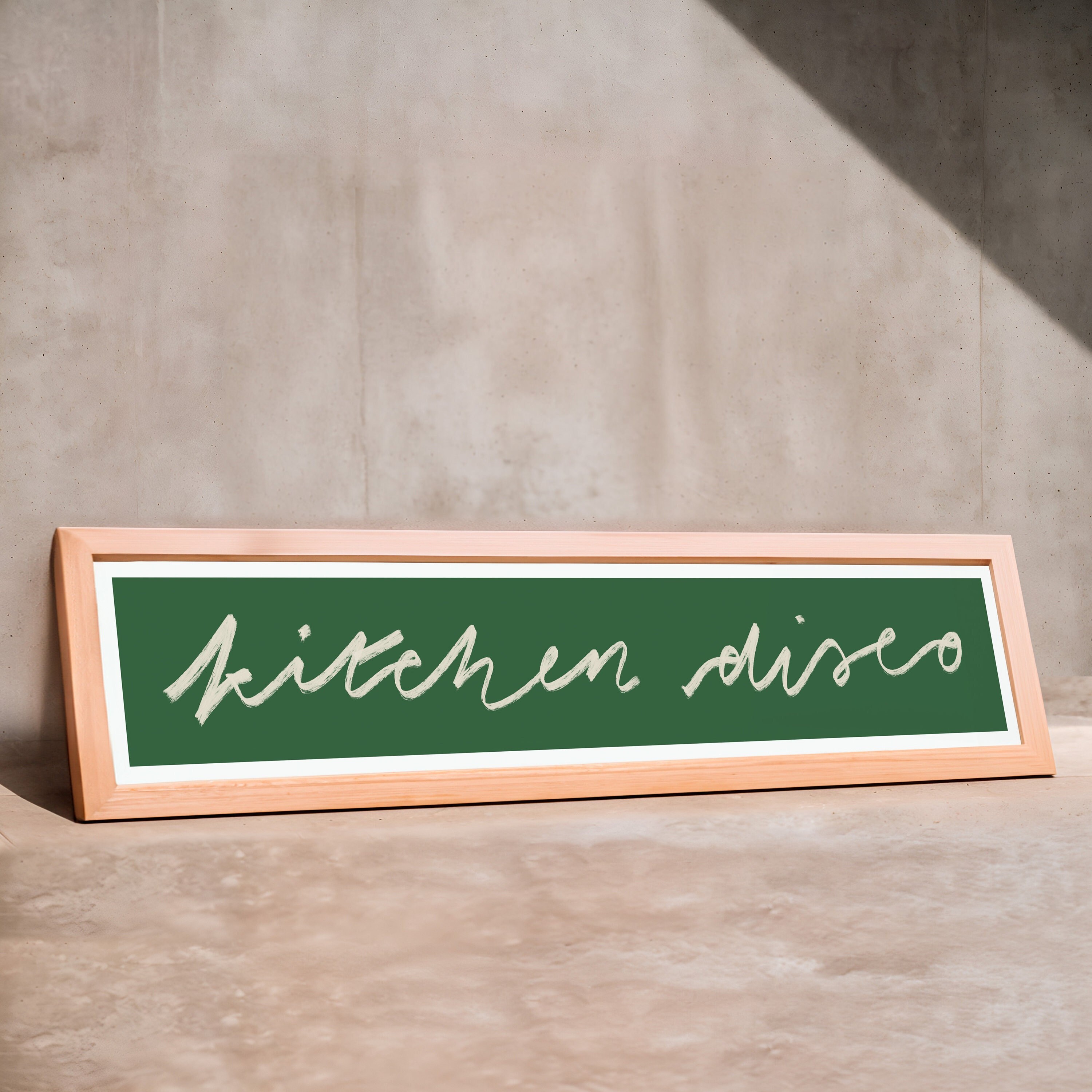 Kitchen Disco Panoramic Art Print / Colourful Kitchen Print / Typography Wall Sign / Framed or Unframed / Kitchen Print / 60 cm x 12 cm