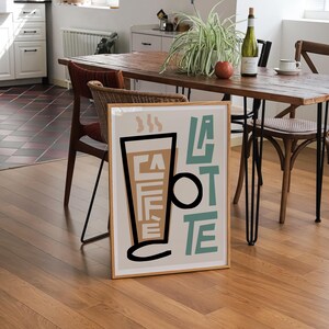 Coffee Latte Art Print, Retro Kitchen Decor image 2