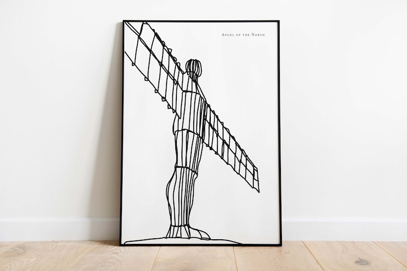 Newcastle Black and White Art Print / Angel of the North Wall Art / Antony Gormley Art / Newcastle Gift image 5