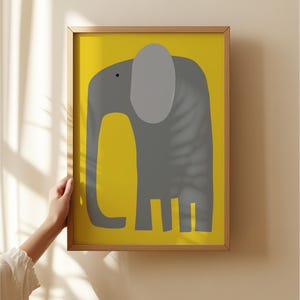 Elephant Art Print, Colourful Nursery Decor, Safari Animal Wall Art, Jungle Theme Poster for Kids Bedroom, Elephant Wall Decor image 3