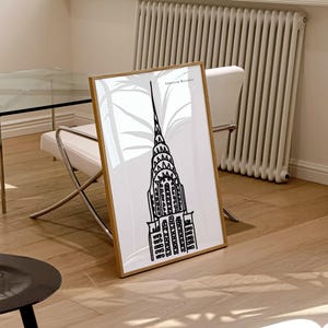Chrysler Building Art Print: NYC Black & White Line Drawing image 7