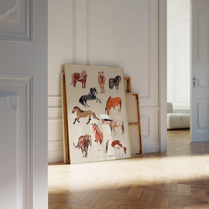 Horse Art Print / Horse Lover Gift / Animal Wall Art / Horse Drawing Art Print / Horse Riding Gift 画像 7