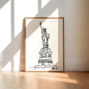 New York Art Print / Black and White Wall Art / Statue of Liberty Poster / New York Wall Decor / New York City Gift
