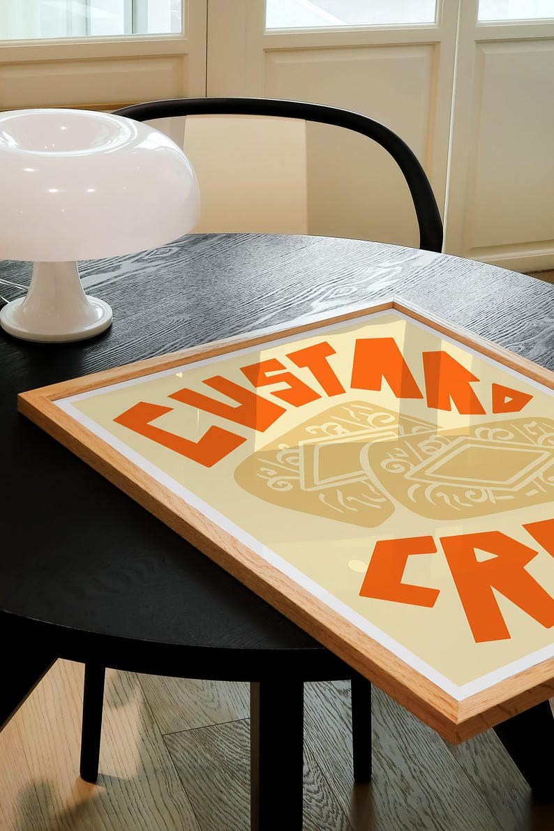 Custard Cream Biscuit Art Print, Retro Kitchen Decor image 7
