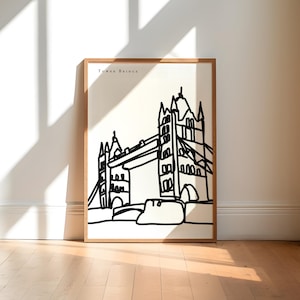 London Minamalist Art Print / Tower Bridge Wall Art / London City Art / Travel Art Print / London Gift