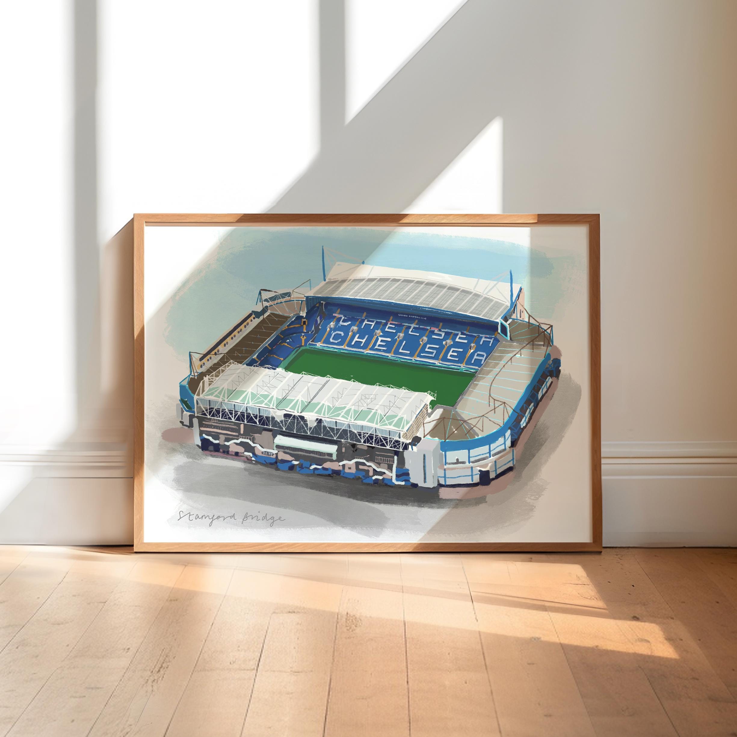 Print 10x8 of Stamford Bridge: A Sea of Blues - Chelsea Football Clubs Home on September 5, 2012 (Stadium and Fans