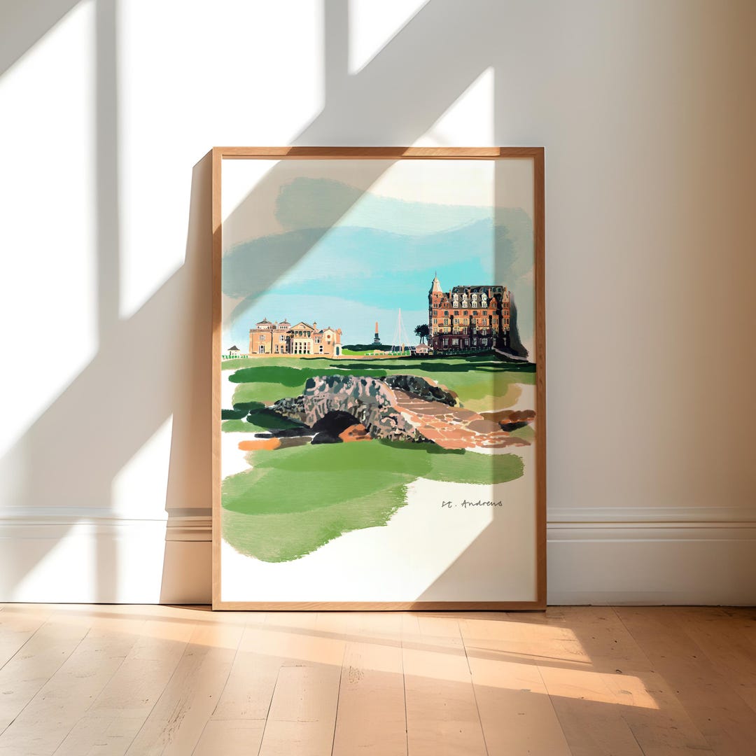 St Andrews Golf Art Print / Golf Poster / Golf Course Art Print ...