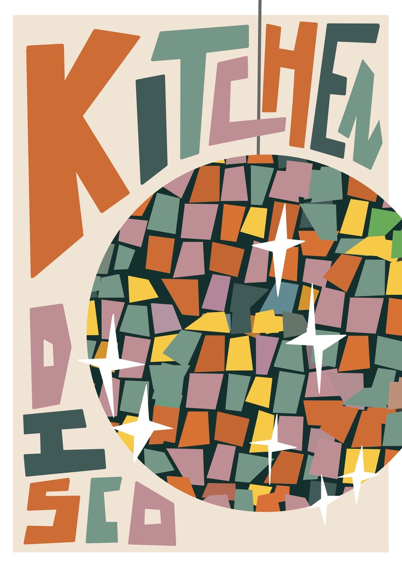 Kitchen Disco Art Print / Kitchen Wall Art / Art for Kitchen / Etsy UK
