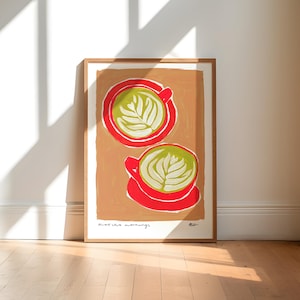 Matcha Wandbild / Herbst Kunst Druck / Kunstdruck Küche / Einzugsgeschenk / Matcha Druck / Einzigartiger Druck