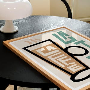 Coffee Latte Art Print, Retro Kitchen Decor image 6