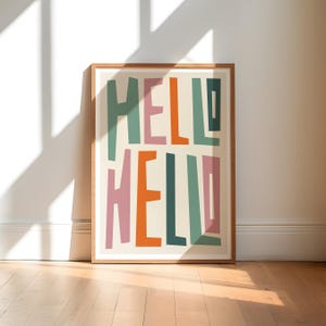 Hello Hello Art Druck / Kunst Flur Wand / Kunst für Flur / Galerie Kunst Wand / gerahmter Kunstdruck / Zitat Kunstdruck