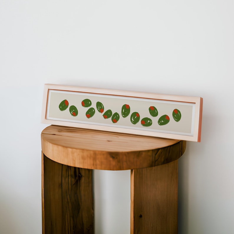 Olives Panoramic Art Print / Colourful Kitchen Print / Framed or Unframed / Restaurant Decor / 60 cm x 12 cm image 3
