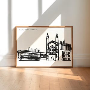 Cambridge Art Print / Cambridge University Graduation Gift / Cambridge Wall Art / University Gift for Graduation