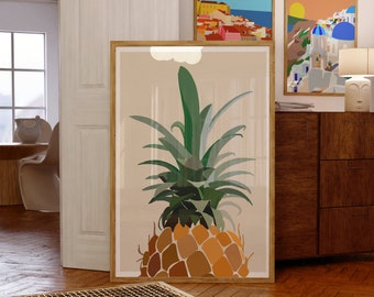 Pineapple Wall Art / Abstract Art Print / Kitchen Art Print / Housewarming Gift