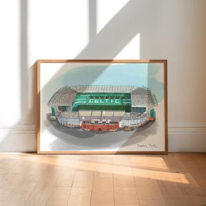 Celtic Park Stadium Art Print / Celtic Poster / Football Art Print / Football Gift / Celtic Football Fan Gift