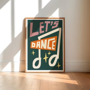 Konsttryck "Let's Dance", retro väggdekoration för kök