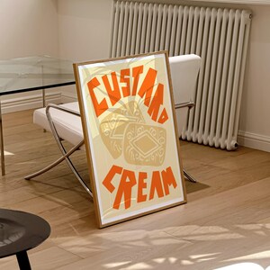 Custard Cream Biscuit Art Print, Retro Kitchen Decor image 8