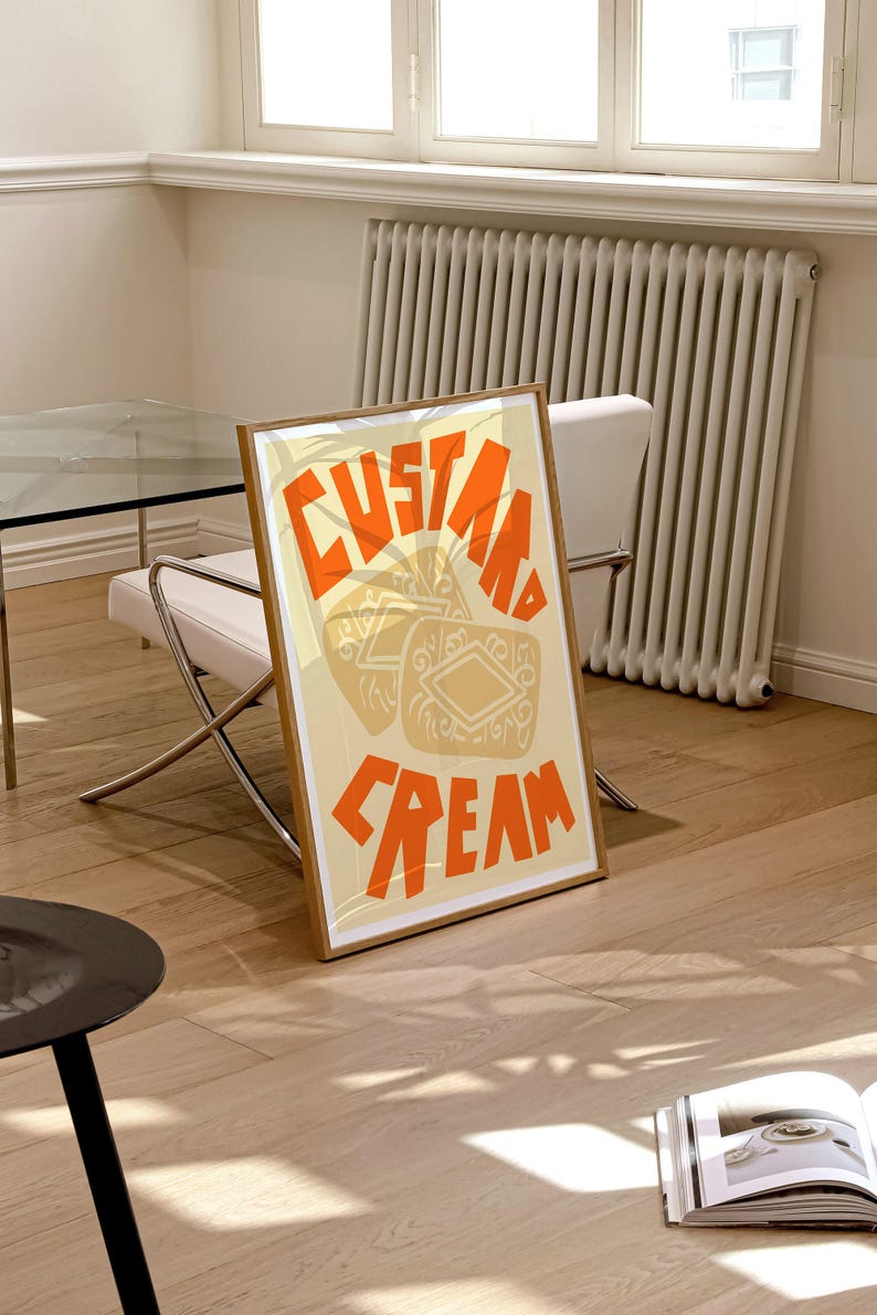 Custard Cream Biscuit Art Print, Retro Kitchen Decor image 8