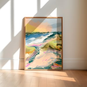 Beach Abstract Art Print / Abstract Wall Art / Colourful Wall Decor / Art for Bedroom / Art for Living Room / Landscape Art Print