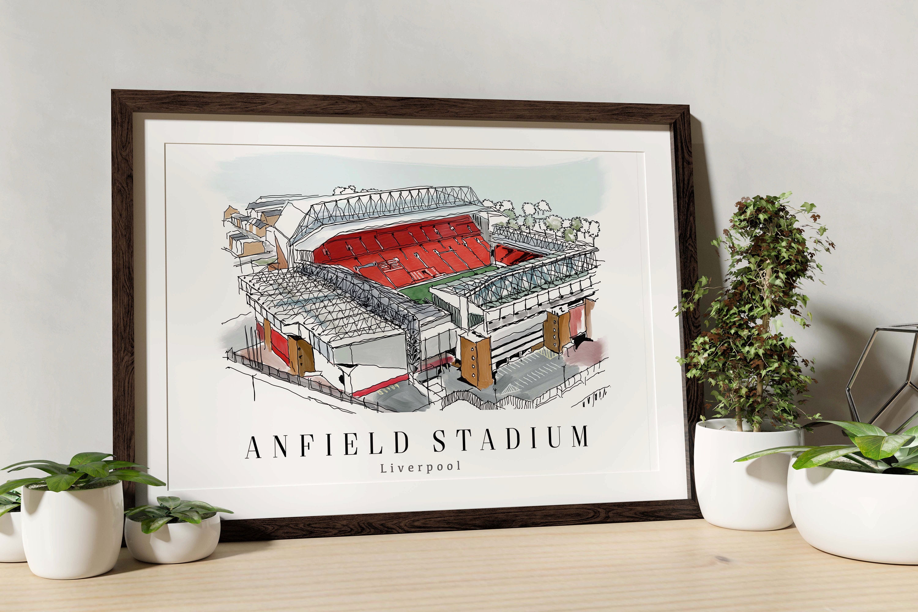 Anfield Art Print / Liverpool Wall Art / Football Art Print / Etsy