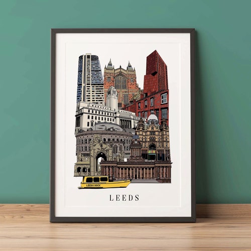 Leeds Landmarks Art Print / Leeds Poster / Leeds Gift / Leeds Etsy UK