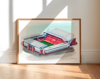Anfield Stadium Art Print, Liverpool Football Gift