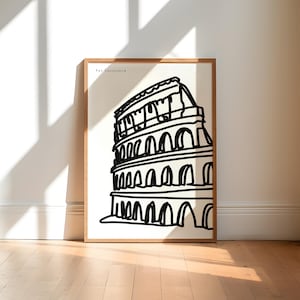 Rome Black and White Art Print / The Colosseum Wall Art / Travel Art / Rome Gift