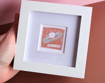 Personalised Engagement Ring Mini Art Print, Wedding or Engagement Gift