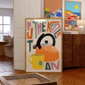 Put The Kettle On Art Print | Kitchen Wall Art | Retro Kitchen Decor | Tea Lover Gift | Colourful Typography Poster | New Home Gift UK image 7