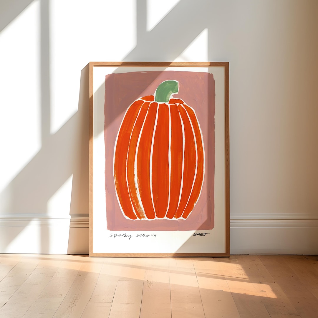 Pumpkin Painting Art Print / Hand Painted Abstract Art Print ...