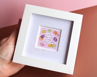 Love You Lots Like Jelly Tots Mini Art Print, Mother's Day Gift