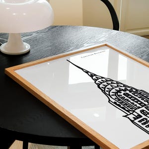 Chrysler Building Art Print: NYC Black & White Line Drawing image 8