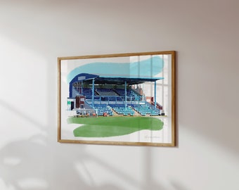 Gainsborough Trinity Stadium Art Print / Gainsborough Football Poster / Football Art Print / Football Gift / Gainsborough Football Print