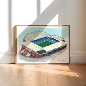 Wydruk artystyczny Villa Park / Plakat Aston Villa / Wydruk artystyczny z piłką nożną / Prezent Aston Villa / Prezent dla kibica Aston Villa