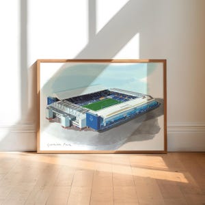 Everton Kunstdruck / Goodison Park Wandkunst / Fußball Kunstdruck / EFC Fußball Geschenk