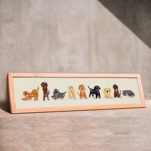 Cockapoo Panoramic Art Print / Colourful Kitchen Print / Framed or Unframed / Dog Decor / Dog Print / 60 cm x 12 cm