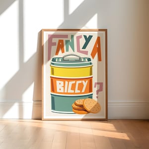 Biscuit Art Print / Kitchen Wall Art / Art for Kitchen / Art for Dining Room / Retro Art Print / Graphic Art Print