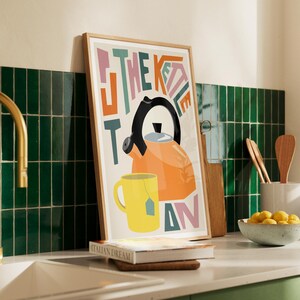 Put The Kettle On Art Print | Kitchen Wall Art | Retro Kitchen Decor | Tea Lover Gift | Colourful Typography Poster | New Home Gift UK image 4