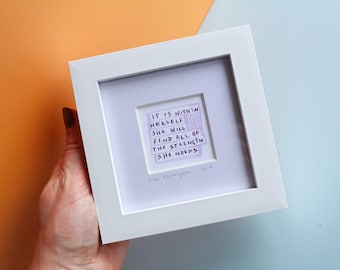 Positivity Quote Strong Women Mini Art Print, Galentines Friendship Gift
