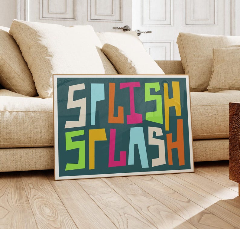 Bathroom Art Print / Bathroom Wall Art / Art for Bathroom / Bathroom Gallery Wall / Slogan Art Print / Colourful Art Print image 7