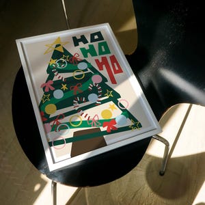 Christmas Tree Art Print, Colorful Festive Decor image 8