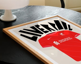Liverpool Football Fan Gift / Liverpool Shirt Art Print / Liverpool Wall Art / Football Art Print / LFC Gift / A1, A2, A3, A4 or A5