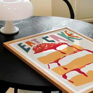 Cake Art Print / Kitchen Wall Art / Art for Kitchen / Art for Dining Room / Baking Art Print / Graphic Art Print