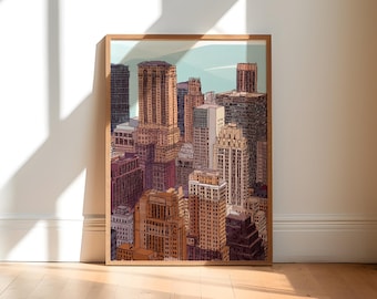 NYC Skyline Art Print, New York City Wall Decor