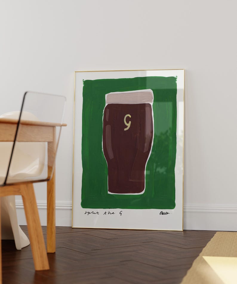 Guinness Wall Art / Green Art Print / Kitchen Art Print / Housewarming Gift / Guinness Print / Quirky Print image 7