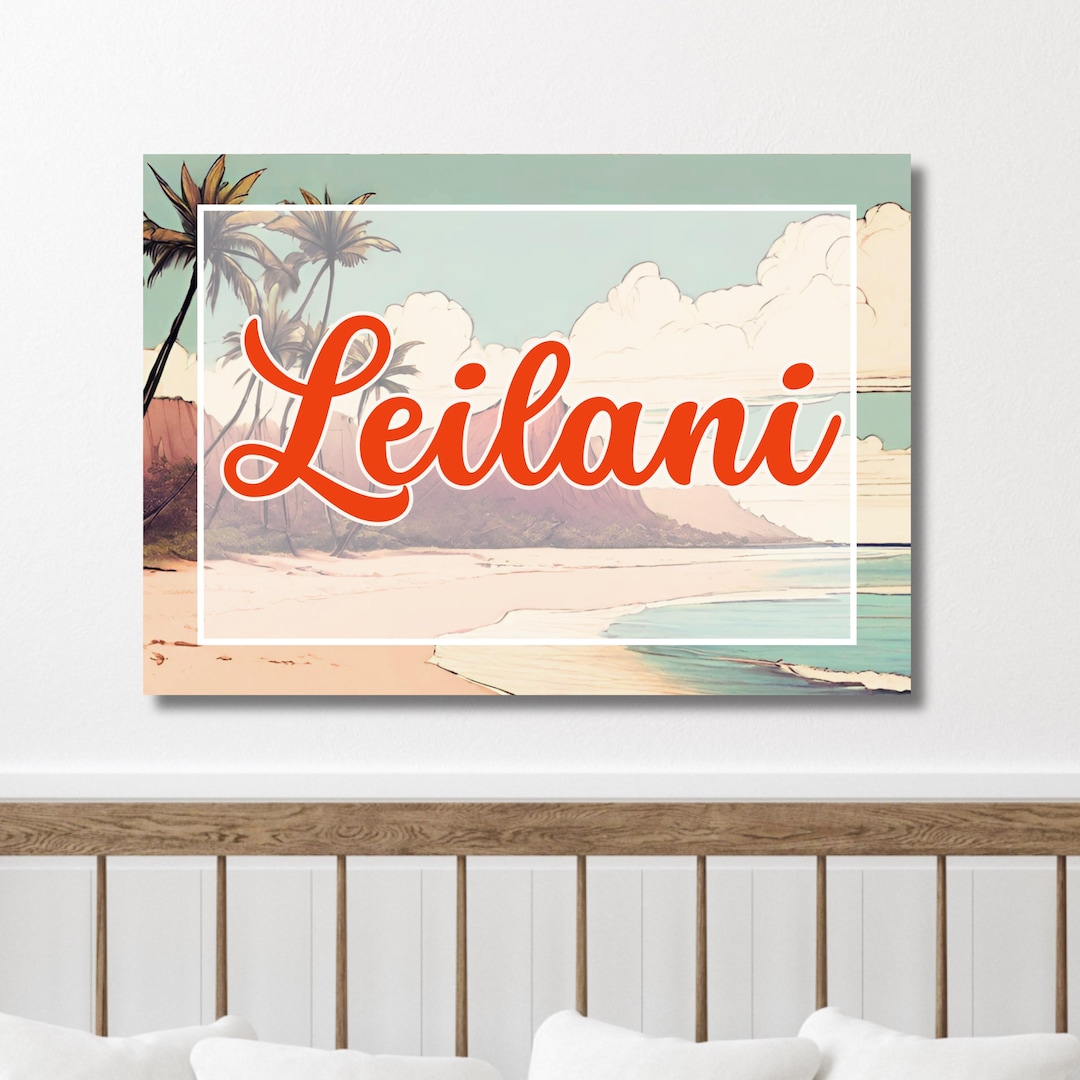 Printable Leilani Poster A3 Poster With Name Leilani and Hawaiian Beach ...